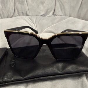 Stylish Black and Gold Quay Sunglasses